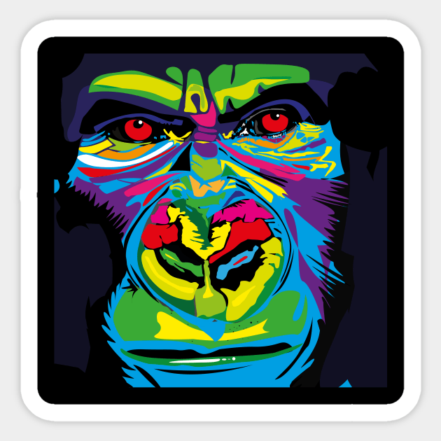 Psychedelic Ape Sticker by BOEC Gear